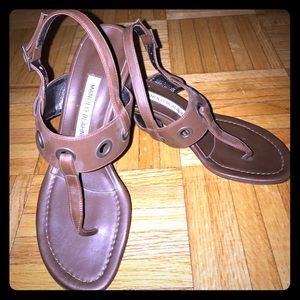 Manolo Blahnik brown sandal.