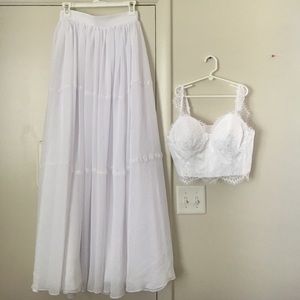Two Piece White Maxi Dress (Wedding Dress)