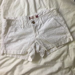 White Lace-y shorts