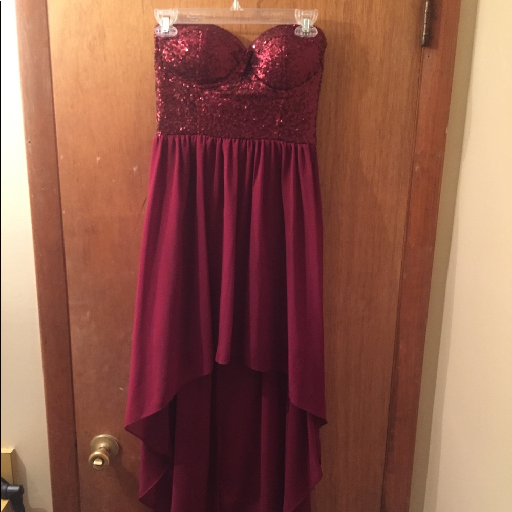 Wine colored homecoming dress