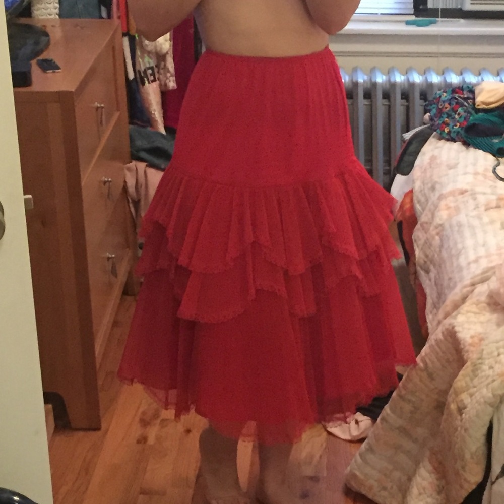 Vintage red crinolin skirt/dress