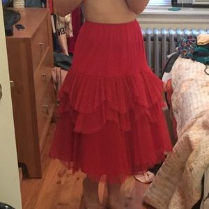 Vintage red crinolin skirt/dress