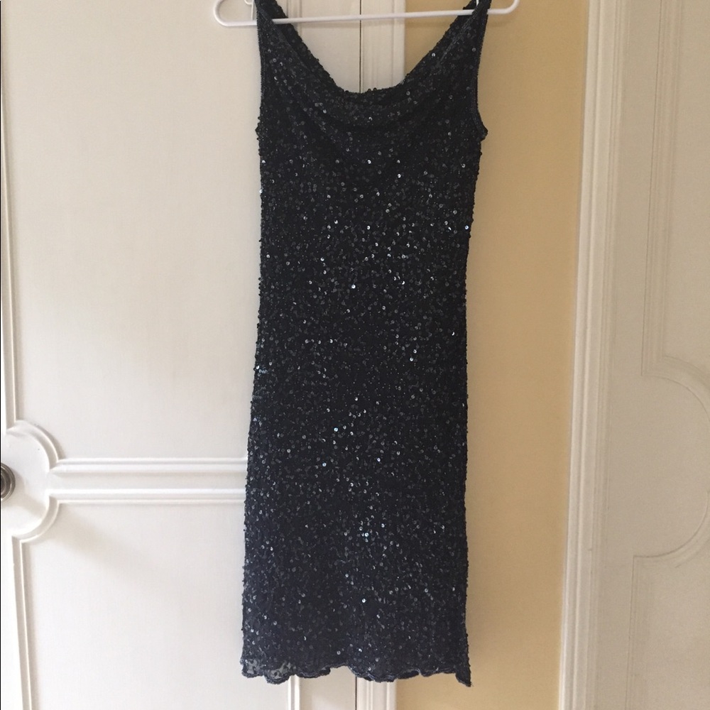 chaudry black sequined dress