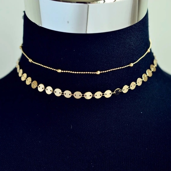 5 for $25 Two Layer Gold Color Necklace - Picture 2 of 3