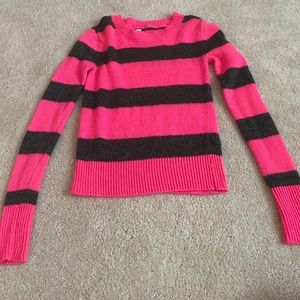 Girls Aeropostale Pink and Black Striped Shirt