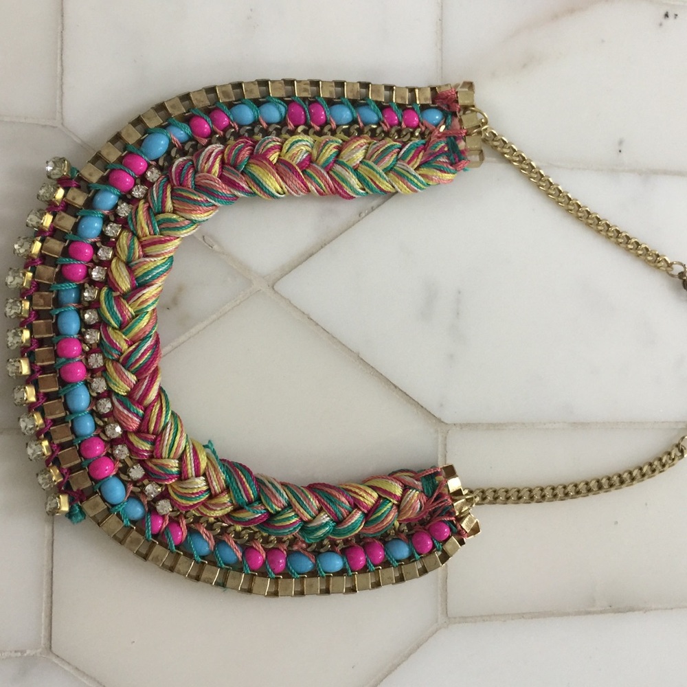 Woven statement necklace