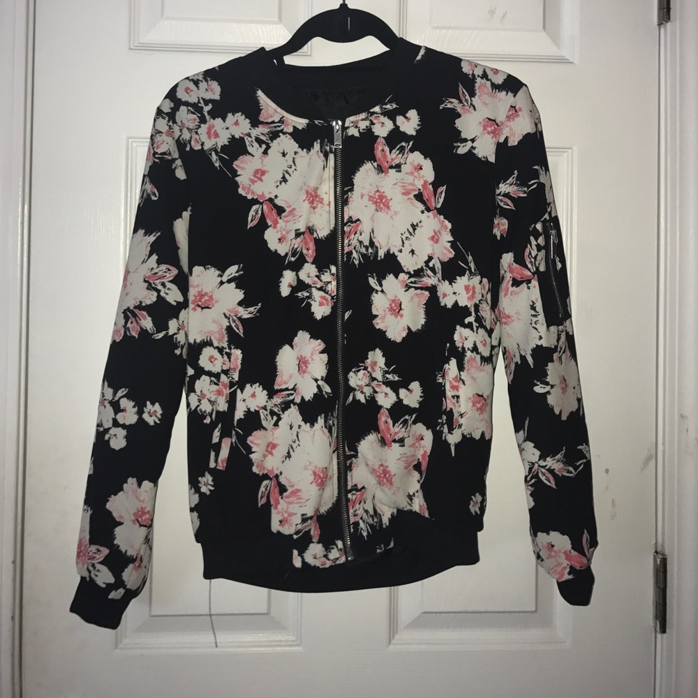 Cute floral bomber jacket