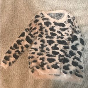 Cow Print Sweater Fuzzy