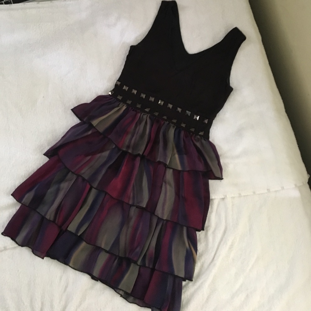 Purple tiered dress
