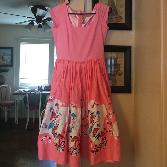 Mary Blair Pin Up Couture Pink Umbrella Dress!! - Picture 4 of 4