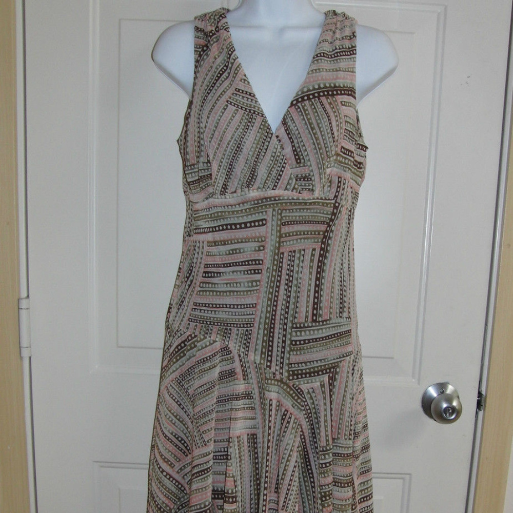 K Studio Asymmetrical Dress Pink, Brown, Green