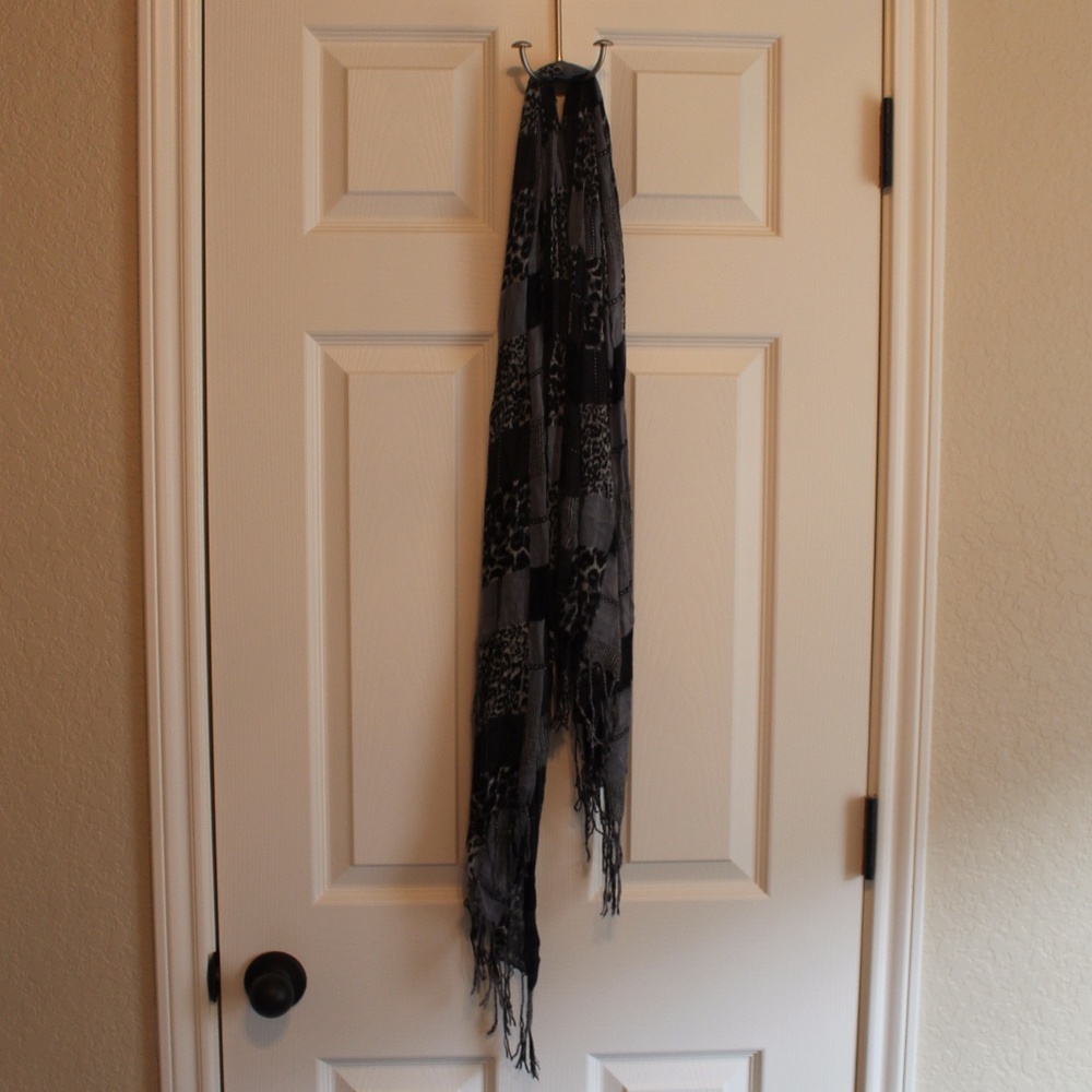 Black Print Scarf
