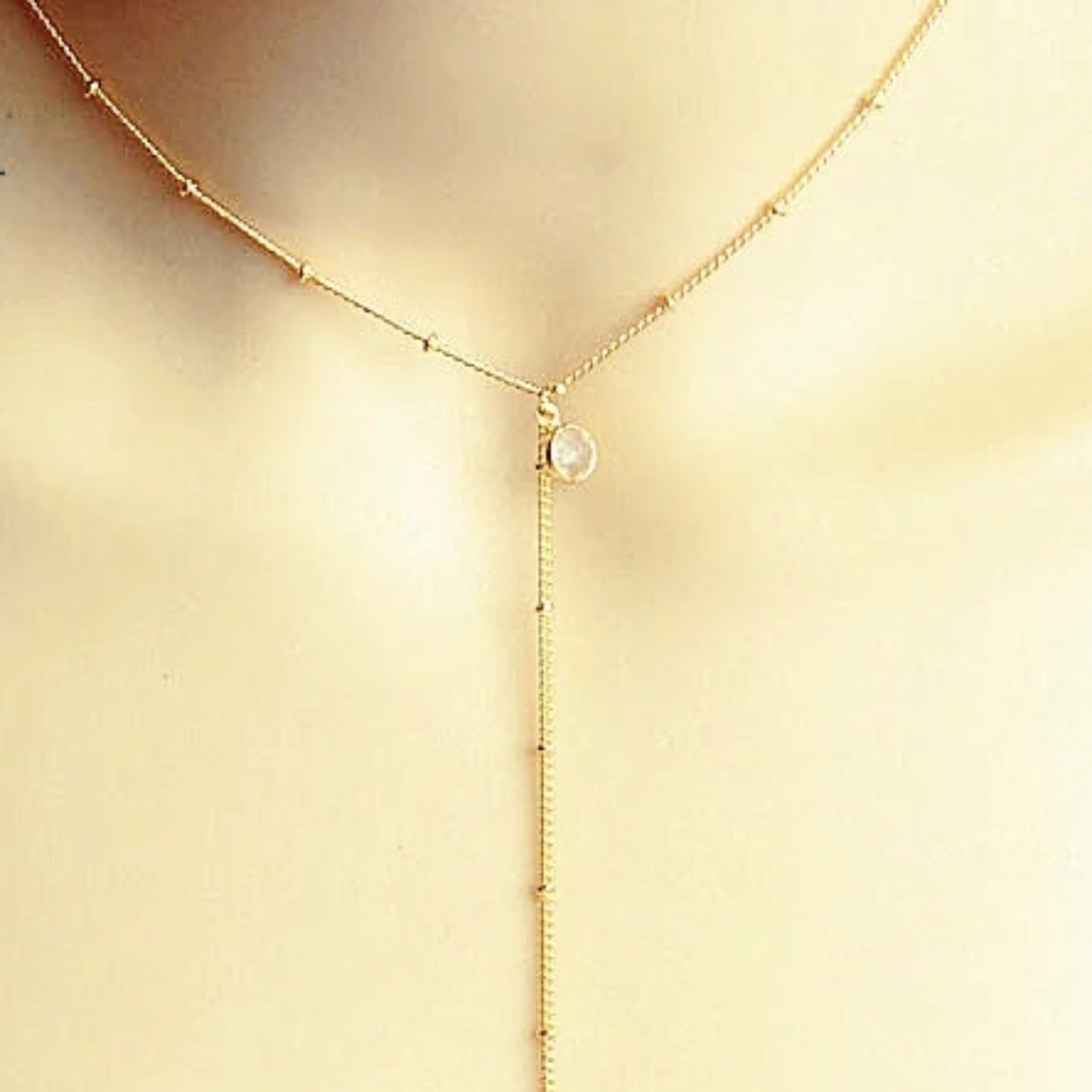 5 for $25 Y Shaped Chain Drop Lariat Necklace - Picture 2 of 6