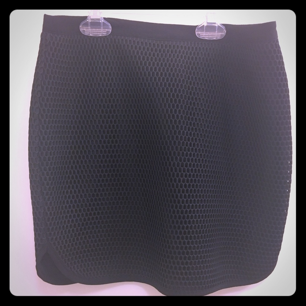 Black, mesh mini skirt