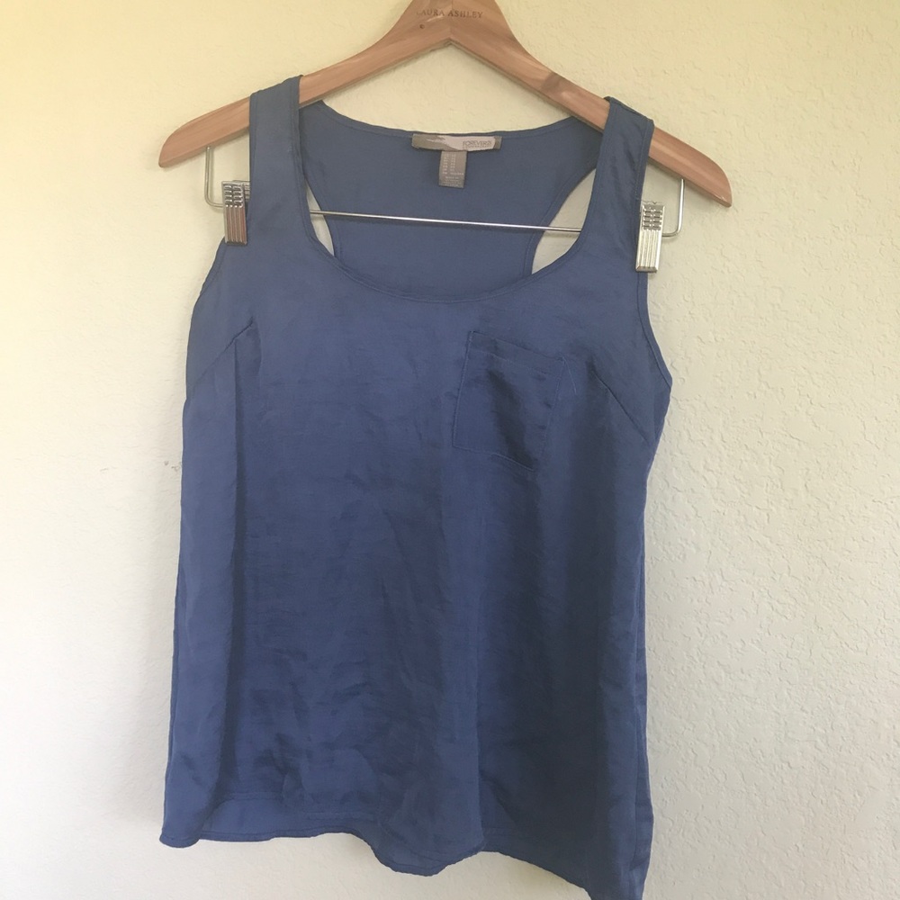 Silk dark blue tank top