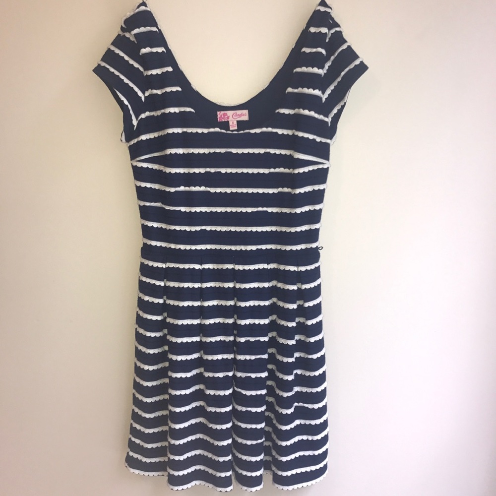Navy and White Striped Babydoll Dress