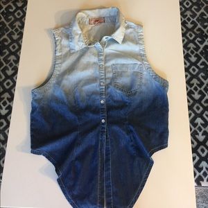 Forever 21 button down denim tank