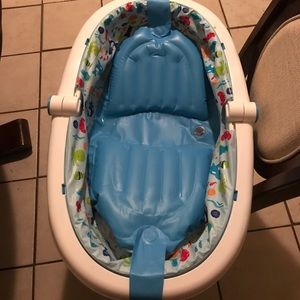 A blow up bath tub for infants