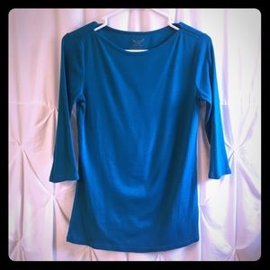 Faded Glory Teal 3/4 sleeve top