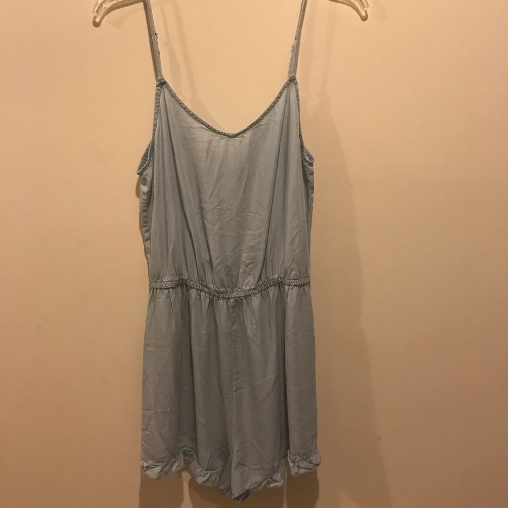 Light wash denim play suit