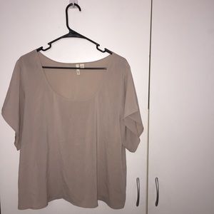 Taupe Short Sleeve Blouse
