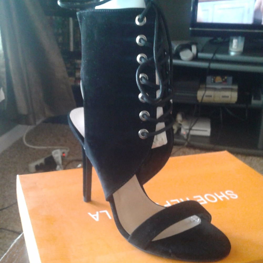 Lace up ankle heels