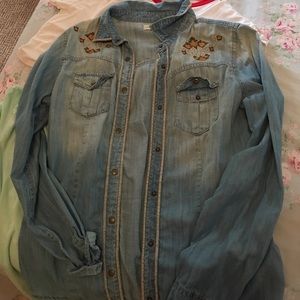A denim button down