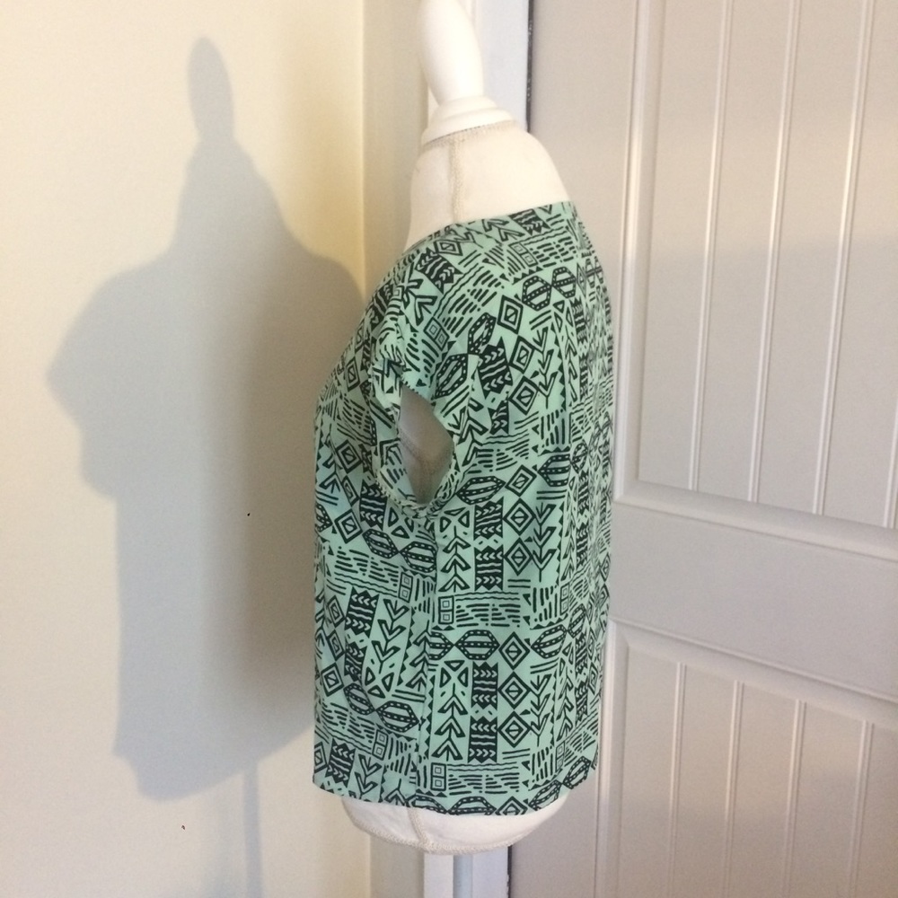 Three Ena Mint & Black Aztec Pattern Shirt - Picture 2 of 4