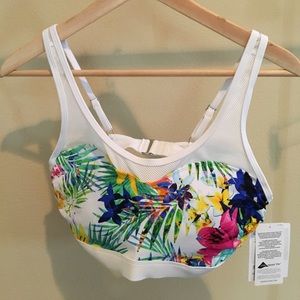 NWT. Athleta swim top mesh & hawaiian floral print