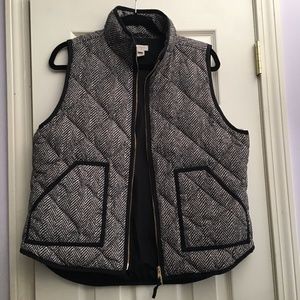 J. Crew Black Herringbone Vest