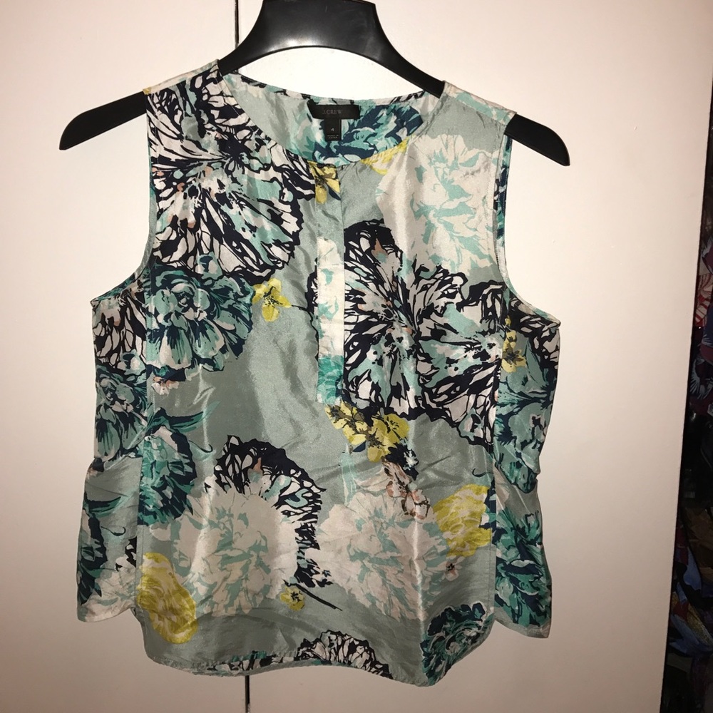 J Crew Floral Sleeveless Top