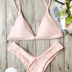 Zaful pink soft pad spaghetti bikini size medium