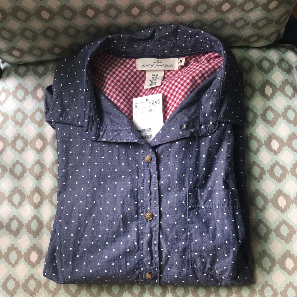 H&M polka dot button up