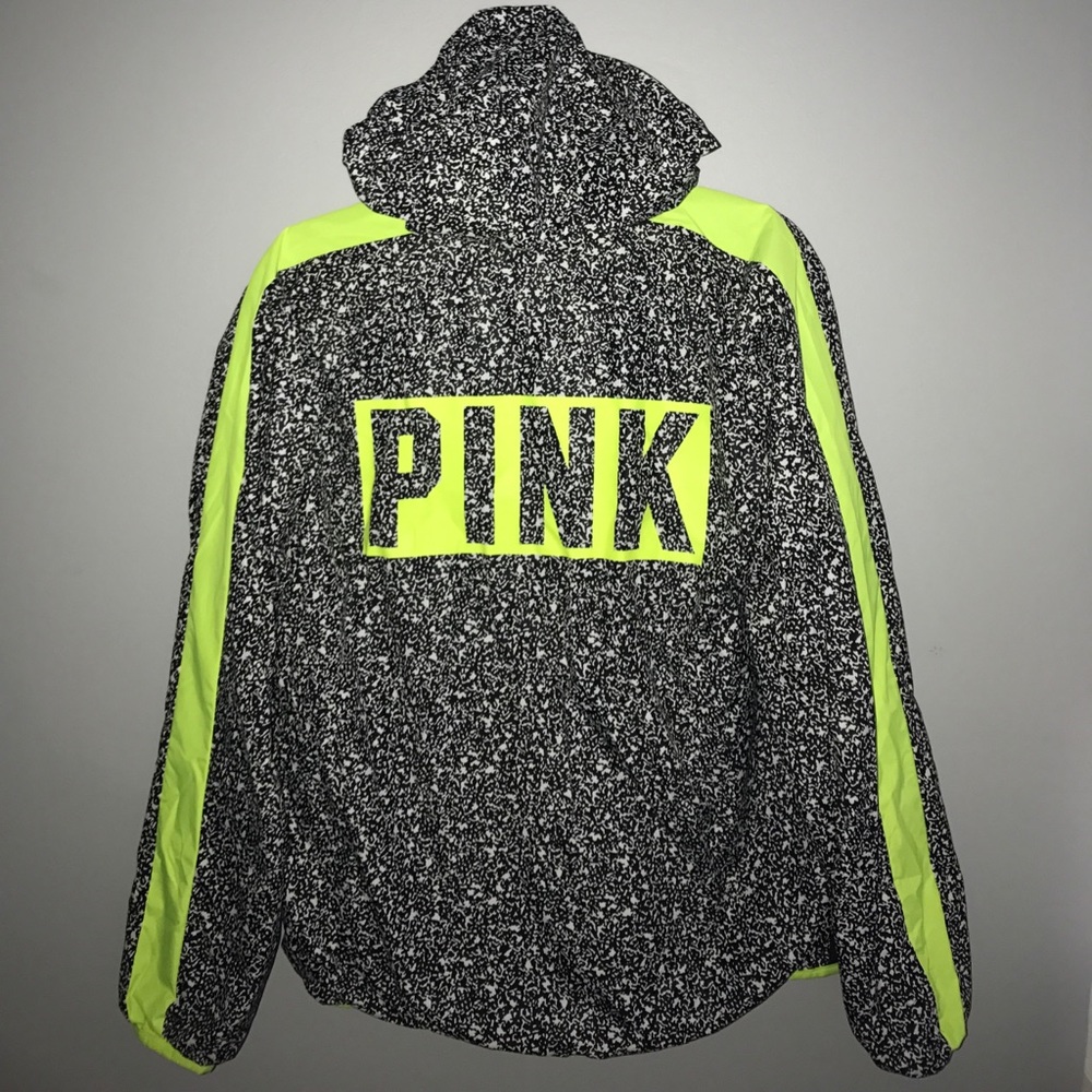 ❌SOLD❌  VS PINK Neon Yellow Anorak Windbreaker - Picture 2 of 2