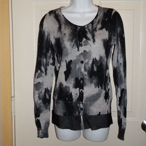 Simply Vera Wang Gray & Black Cardigan Sweater