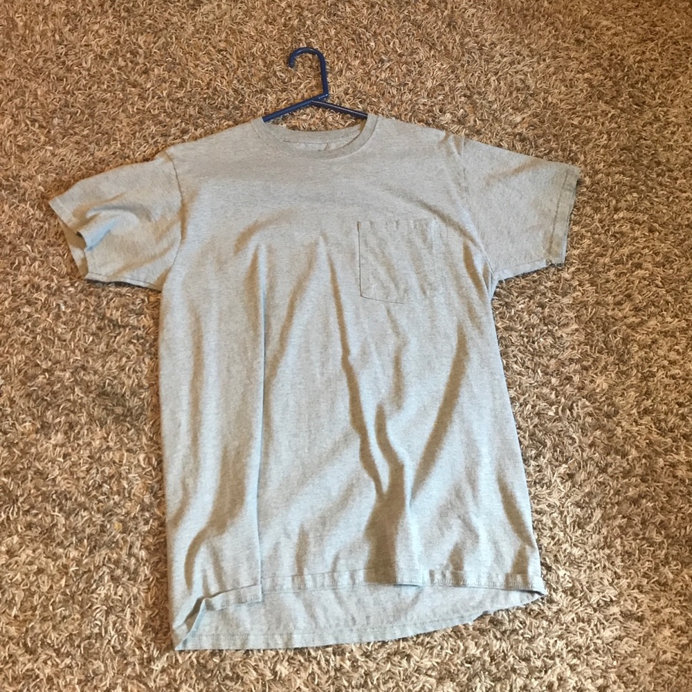 Gray Tee with Front Pocket