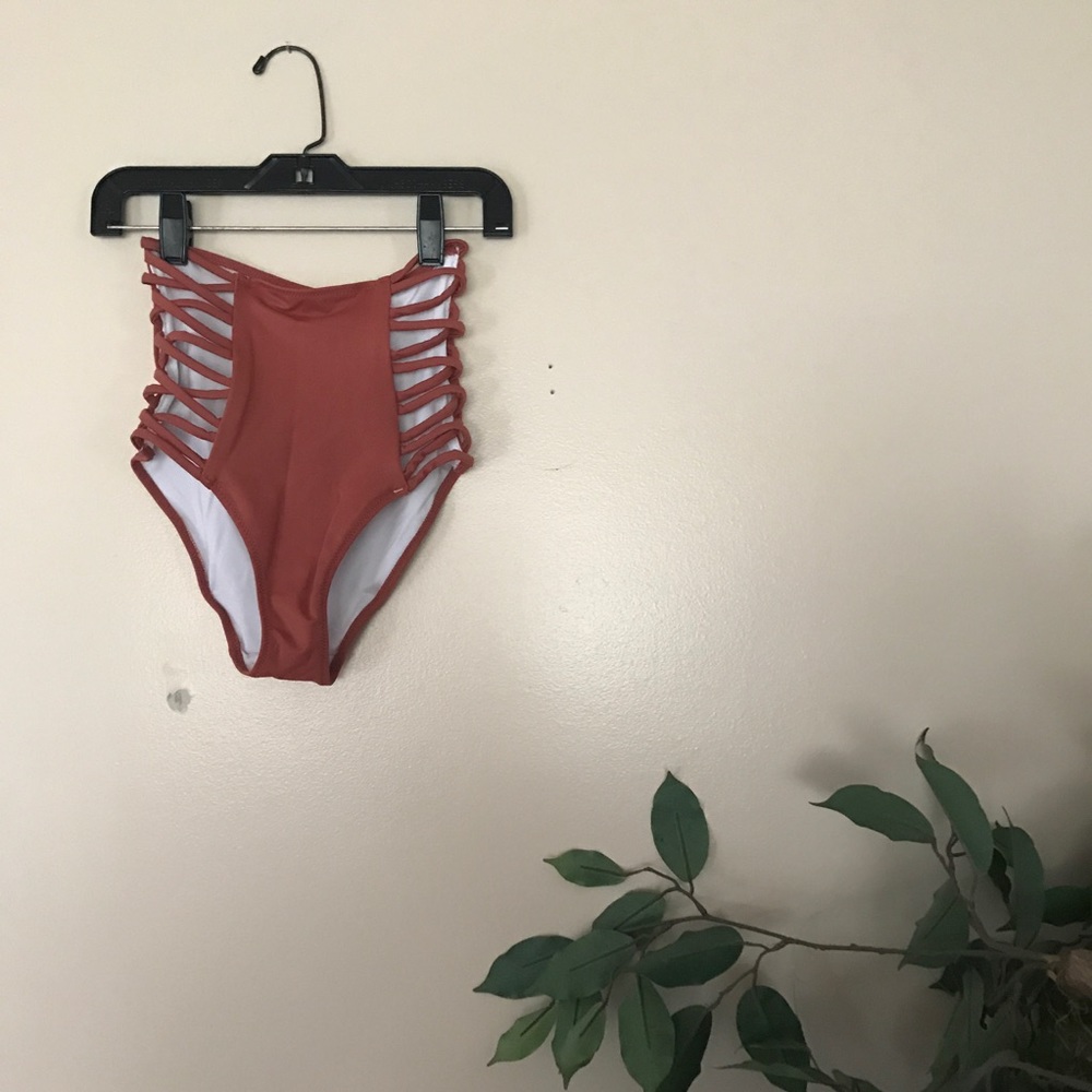 PINK High Waisted Bikini Bottoms.