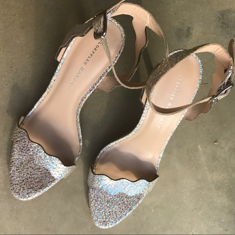 PRICE DROP!! Loeffler Randal silver kitten heels