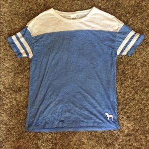 Oversized pink baseball tee