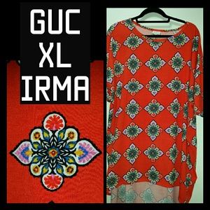 GUC LuLaRoe XL Irma hi-lo tunic CROSS POSTED