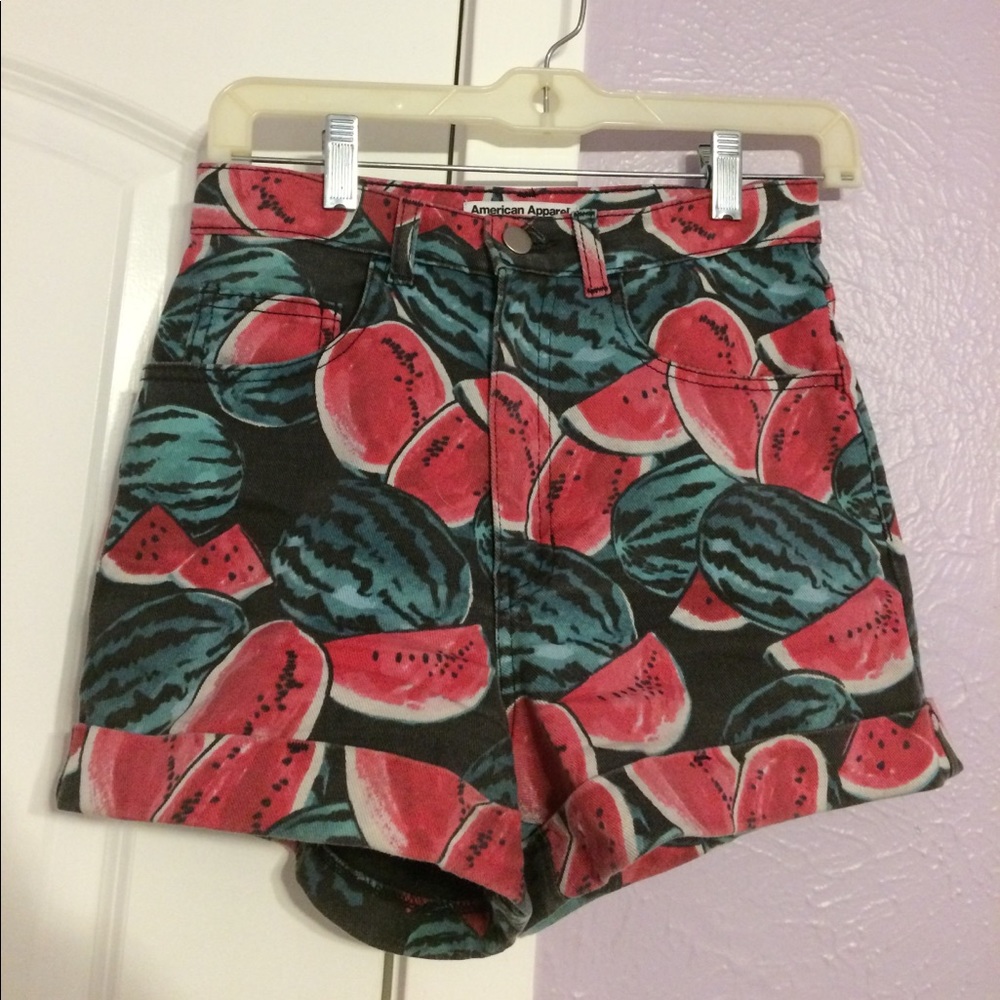 American apparel high waisted watermelon shorts