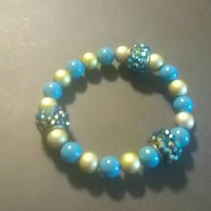 Green blue hematite bracelet