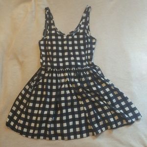 Checkered Black and White Mini Dress