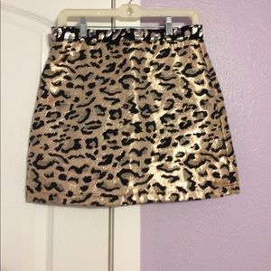 Topshop metallic cheetah print skirt