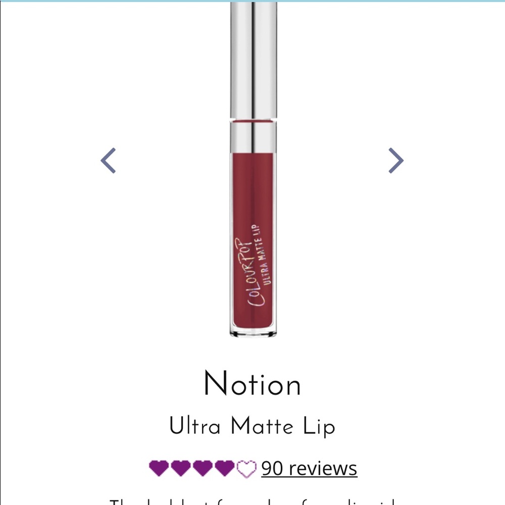 Colourpop ultra Matt liquid lipstick.