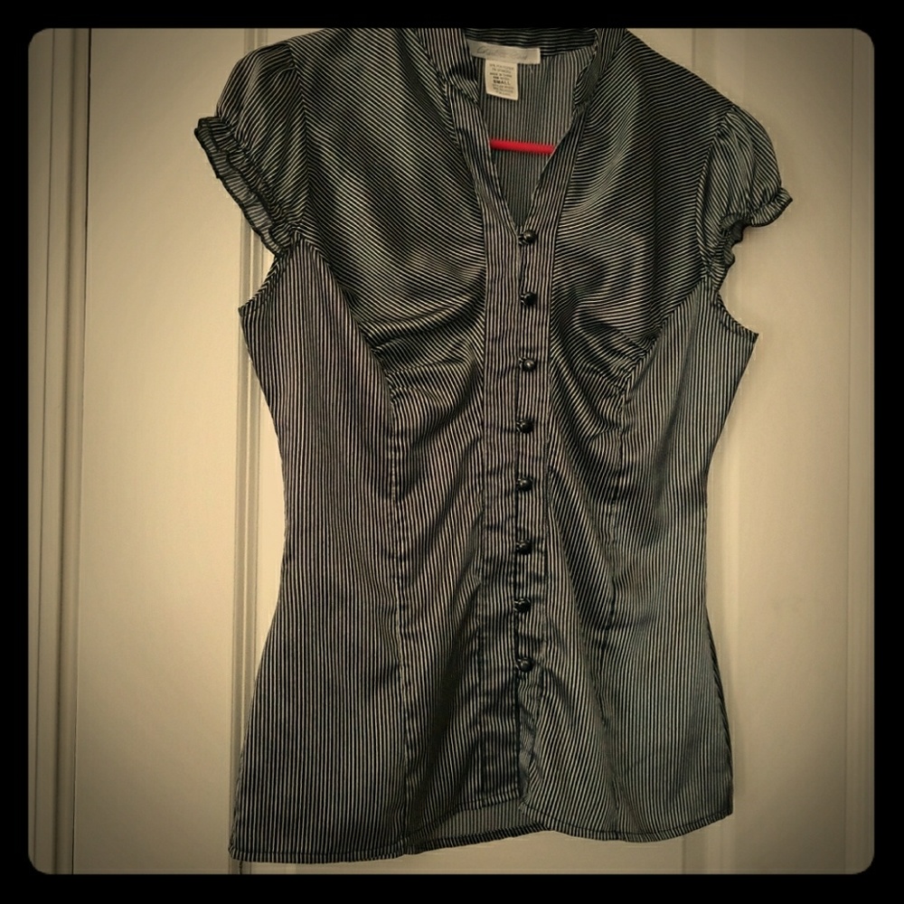 Charlotte Russe Pinstripe Dressy Blouse