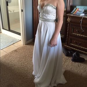 Sherry Hill strapless prom dress