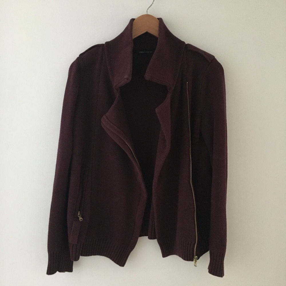 Knitted Jacket in Maroon