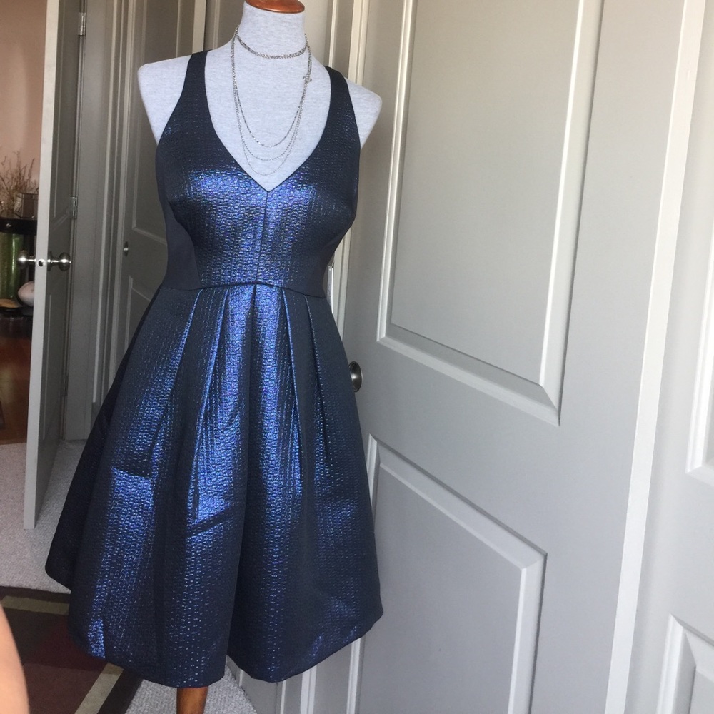 Metallic blue dress