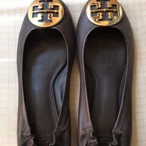 Tory Burch brown leather flats